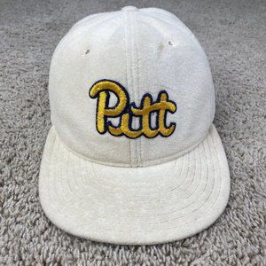 Vtg AJD Pitt Panthers‎ Hat NCAA Snapback Tucker Cream Gold Double Knit Cap USA
